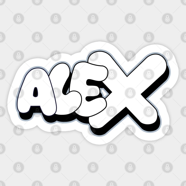 ALEX name graffiti bubble pure Style Sticker by Love Wild Letters